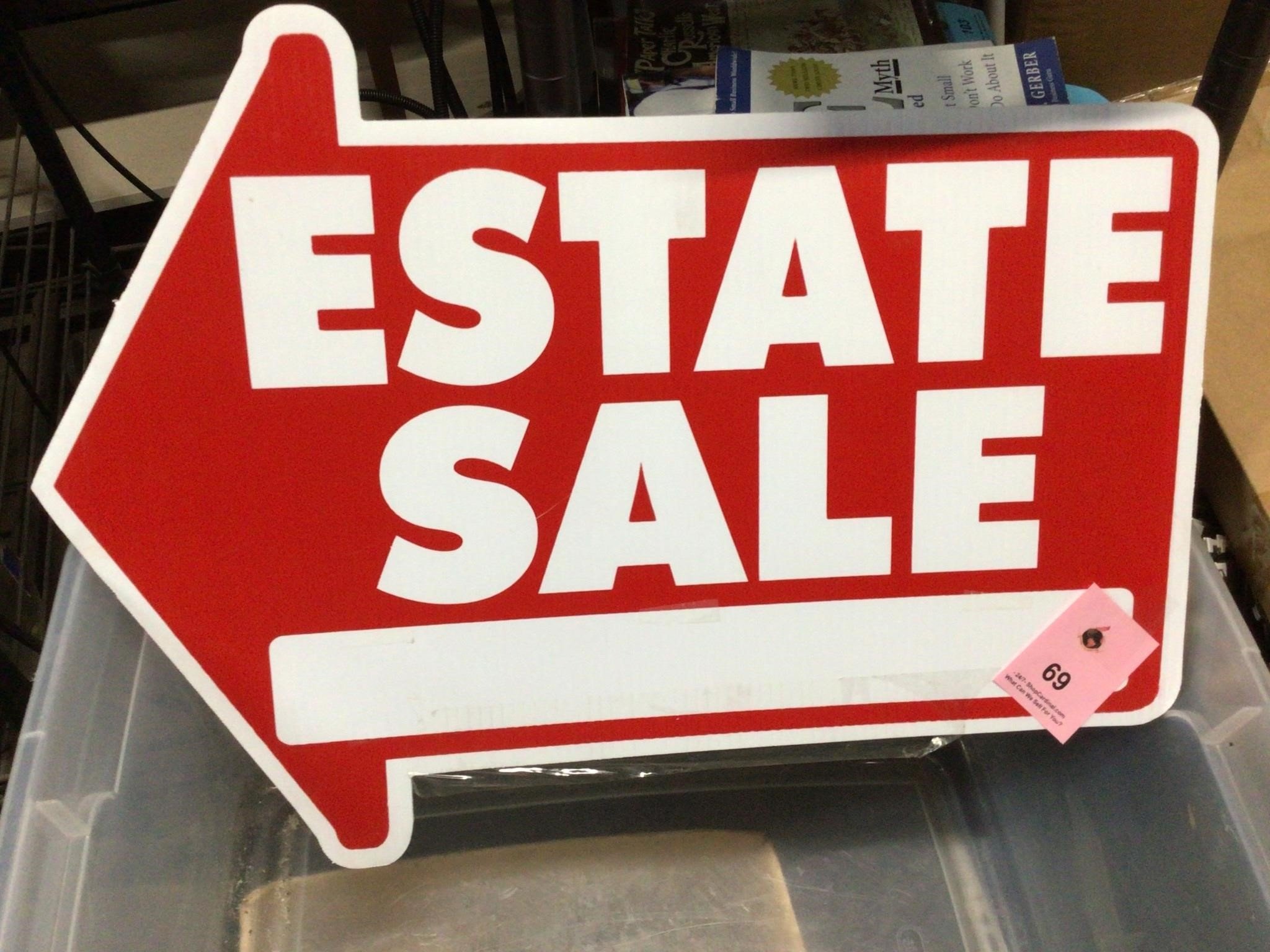 2 sided Heavy Plastic Estate Sale Sign