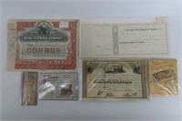 19th & Early 20thC Stock Certificates, etc