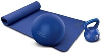 Workout Kit: Yoga Mat, Stability Ball, Kettle Ball