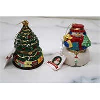 Mr. Christmas Set of 2 Ceramic Music Box Ornaments