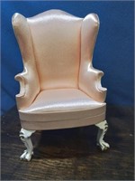 Pink wing back dull furniture chair 8 inches tall