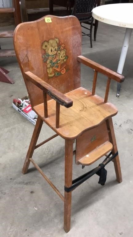ANTIQUE HIGH CHAIR, NO TRAY