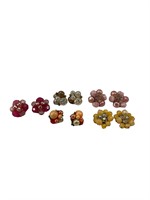 5 Pair of Beaded Clip-On Earrings