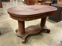 Antique oval table with drawer,48 x 28”