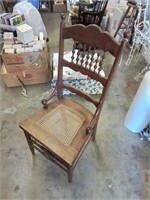 Antique dining side chair with cane seat