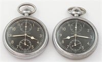 PW lot (2) Hamilton Model 23 chronograph, both run
