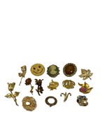 15 Assorted Vintage Brooches