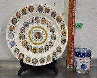U.S. Presidents plate, Apollo 11 glass