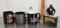 Music related mugs, figure