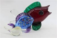 Hand Crafted Art Glass Fish & Bird Sculptures, 2