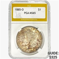 1885-O Morgan Silver Dollar PGA MS65