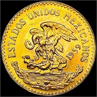 1959 Mexico .4823oz Gold 20 Pesos UNCIRCULATED
