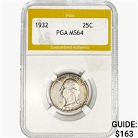 1932 Washington Silver Quarter PGA MS64