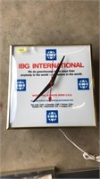 IBG INTERNATIONAL LIGHT UP ADVERTISING CLOCK