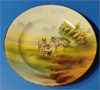 Royal Bayreuth Small Plate, Boy w/Donkeys