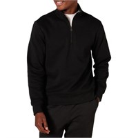 Essentials Men's MD Quarter Zip Sweatshirt, Black