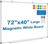 White Dry Erase Whiteboard for Wall 72x40 Aluminum
