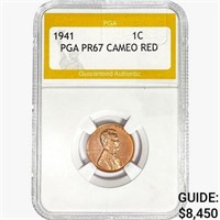 1941 Wheat Cent PGA PR67 Cameo RED