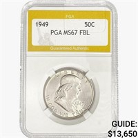 1949 Franklin Half Dollar PGA MS67 FBL