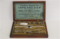 Butterworth Taps & Dies Set With Small Wood Case