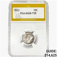 1923 Mercury Silver Dime PGA MS68 FSB
