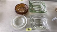 COLLECTION OF ART GLASS ASH TRAYS