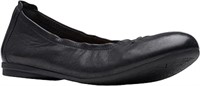 Clarks Women's Rena Hop Ballet Flat, Black Leather