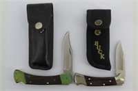 2 Buck Folding Knives & Sheaths