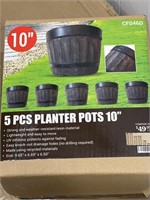 10” 5 Piece  Planter Pots