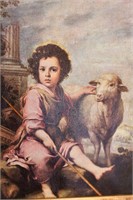 Vintage Murillo "The Good Shepherd" Oil on Canvas