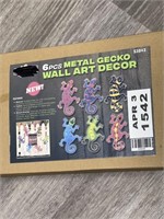 6 Piece Metal Gecko Wall Art Decor