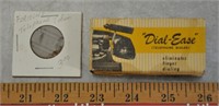 Vintage telephone token & dialer, see pics