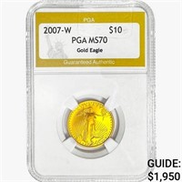 2007-W $10 1/4oz. American Gold Eagle PGA MS70