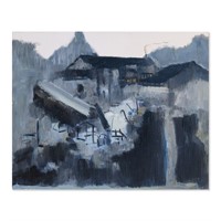Oriental Modernist Oil On Canvas