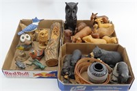 3 Trays Carved & Crafted Animal Sculptures