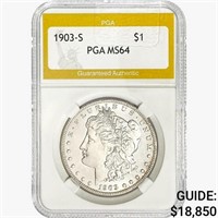 1903-S Morgan Silver Dollar PGA MS64