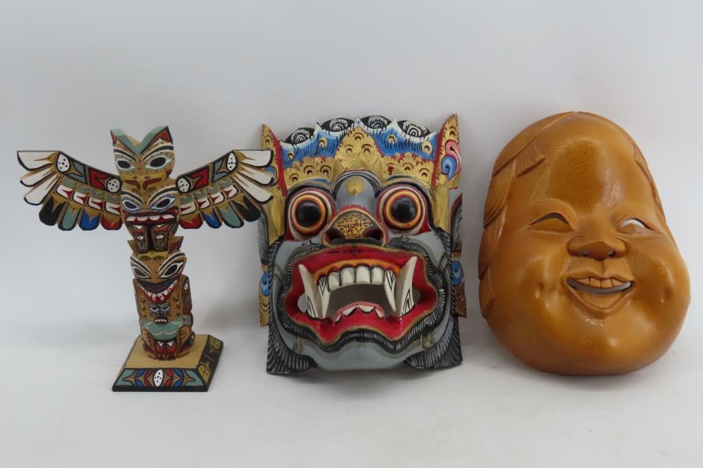 Japanese & Indonesian Carved Masks