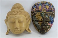 Decorated Malaysian & Carved Buddah Masks