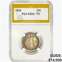 1920 Standing Liberty Quarter PGA MS66+ FH