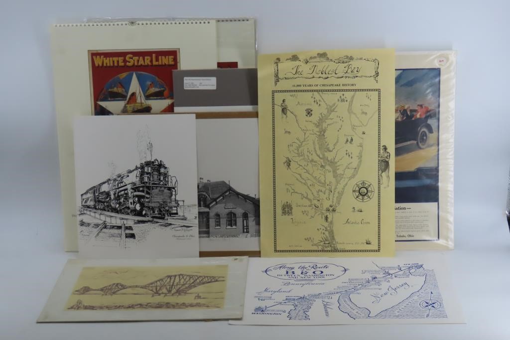 Selection Of Railroad & Maritime Prints