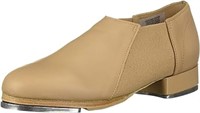 Leo Women's Slip-on Jazz Tap Dance Shoe, Tan, 7.5