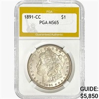 1891-CC Morgan Silver Dollar PGA MS65