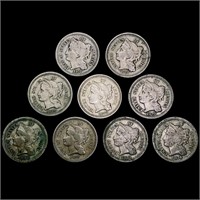 [9] Nickel 3 Cents [1865, 1868, [2] 1870, 1872,