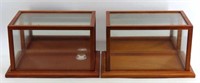Pair Wood & Glass Display Cases