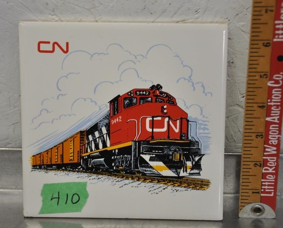 CN railroad collectible ceramic tile, 6"x6"