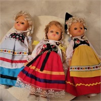 3 Vtg Sleepy Eye Dutch Girl  Blonde Hair Blue Eyed