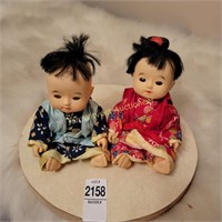 2 Vtg Japanese Ichimatsy Dolls 10" Vinyl Plastic