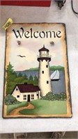 WELCOME IRON PAINTED SIGN