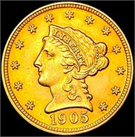 1905 $2.50 Gold Quarter Eagle CHOICE BU
