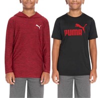 Puma Boys Tops, 2-pack, Size 6, Black and Red